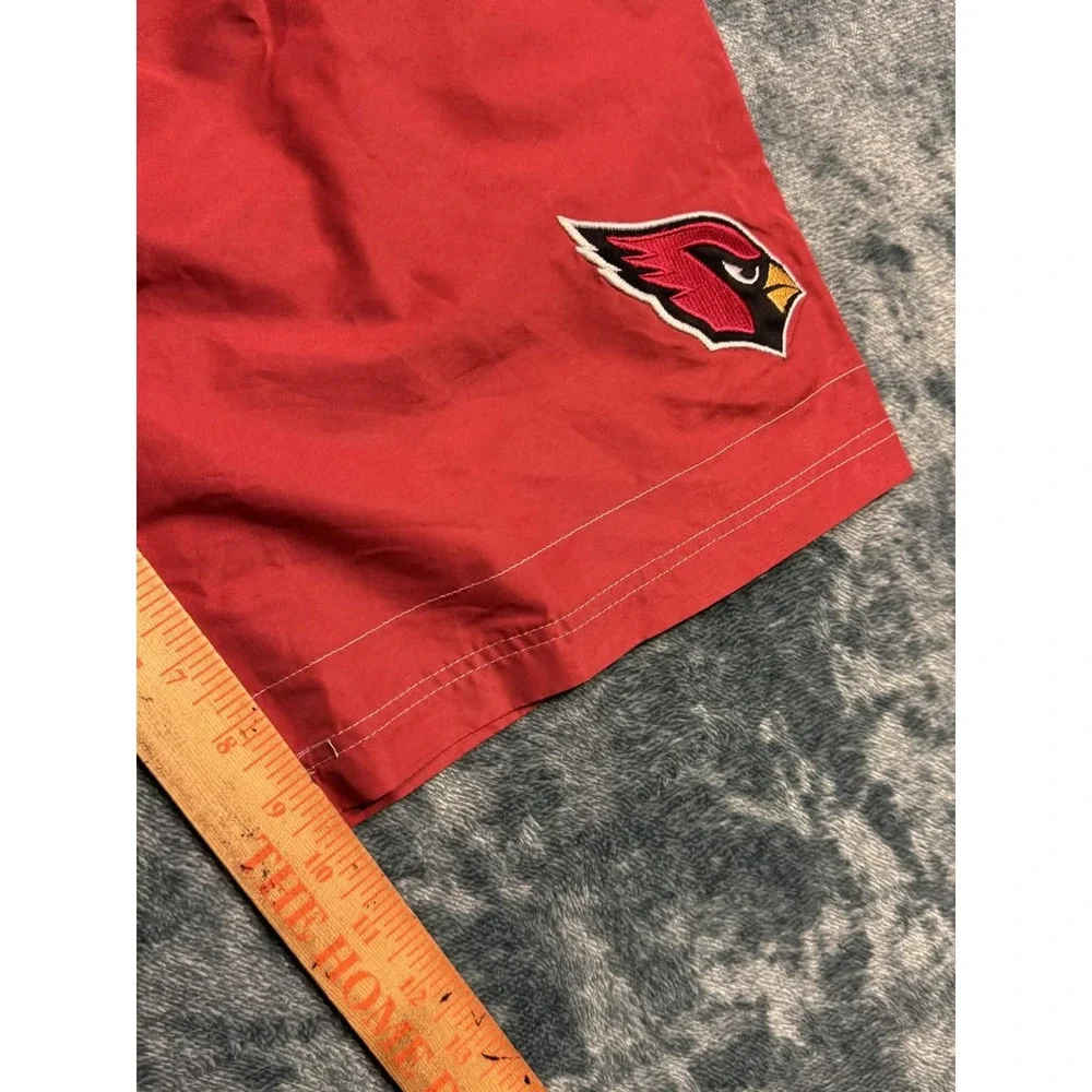 NFL Team Apparel Mens Arizona Cardinals Board Shorts Red Medium Swim Trunks